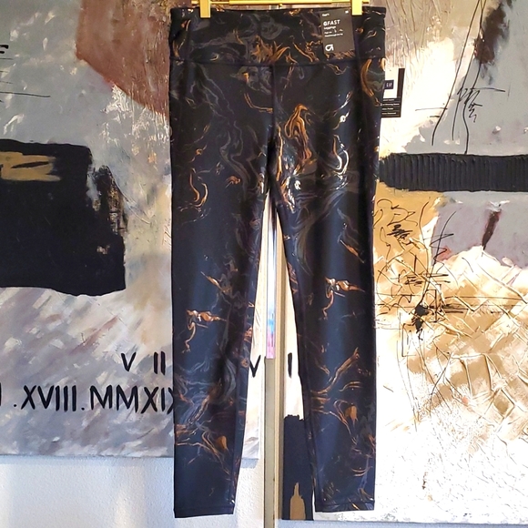 NWT gFast High Rise Blackout Metallic Print Leggings Women M - Picture 2 of 13